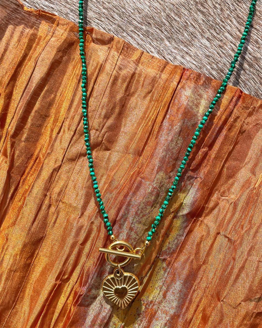 Malachite heart-shaped pendant Necklace