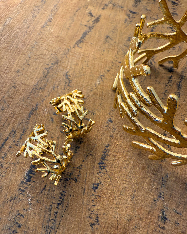 Golden Reef Set – Coral-Inspired Ring & Cuff