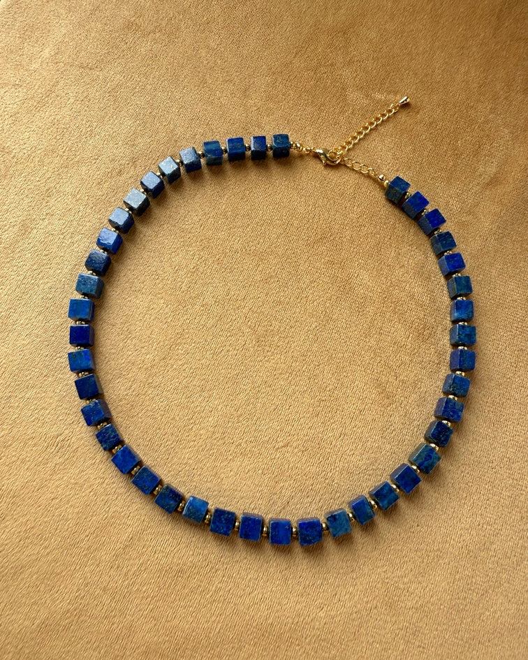 Lapis Cube Power Necklace