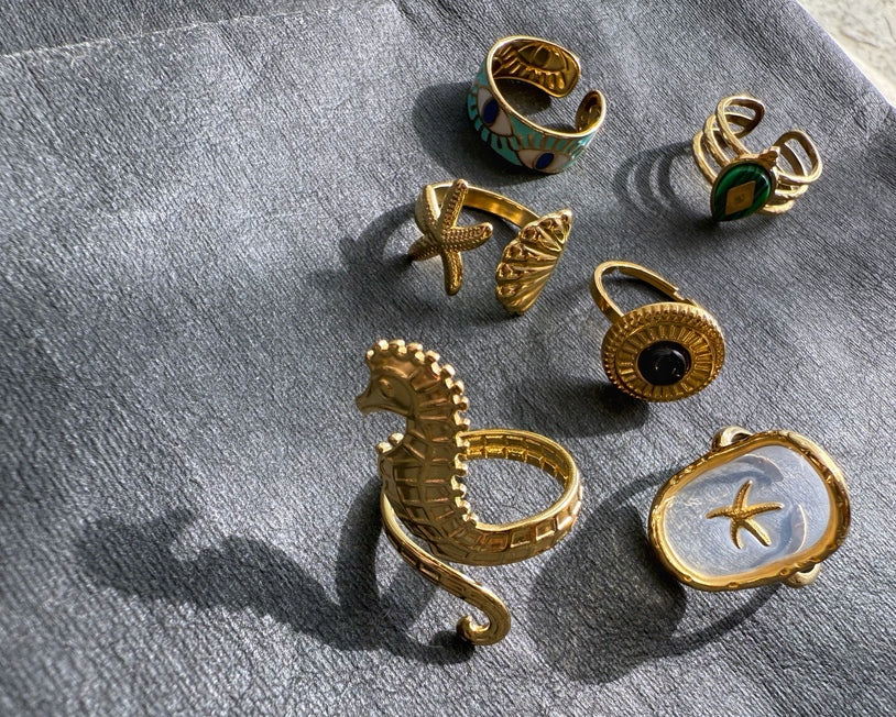 Azure Eye Enamel Ring
