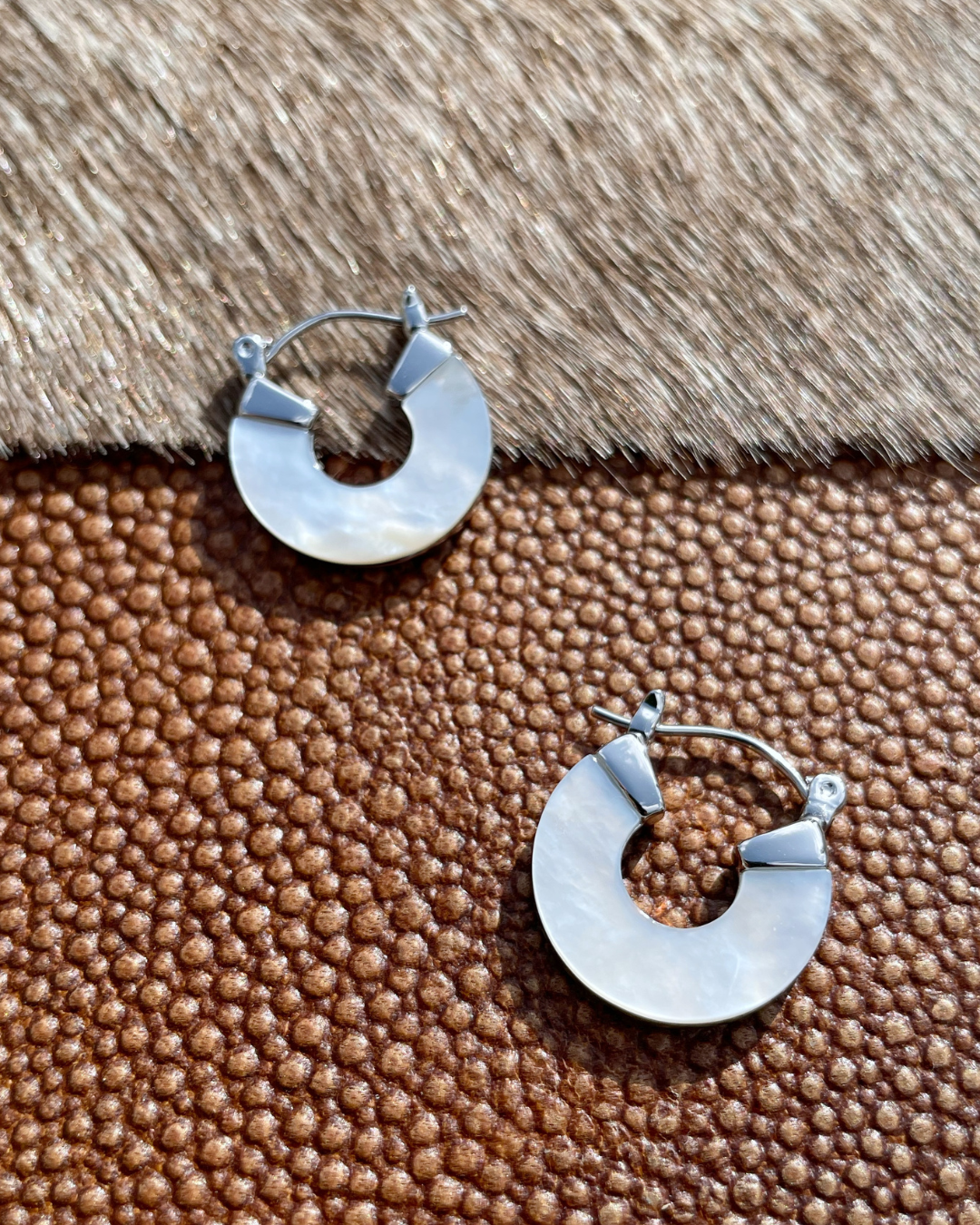 Mother of Pearl Hoops