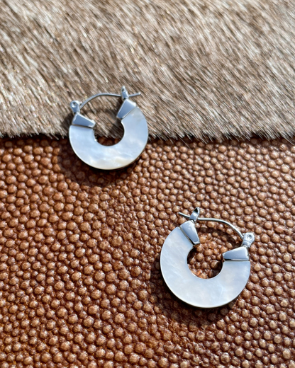 Mother of Pearl Hoops