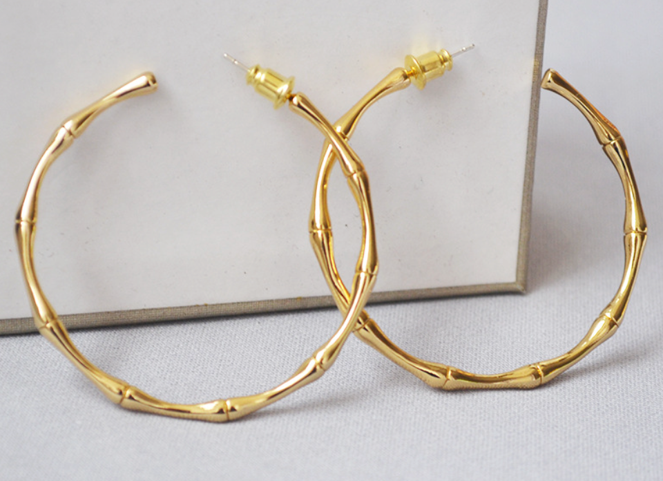 Bamboo Hoop Earrings