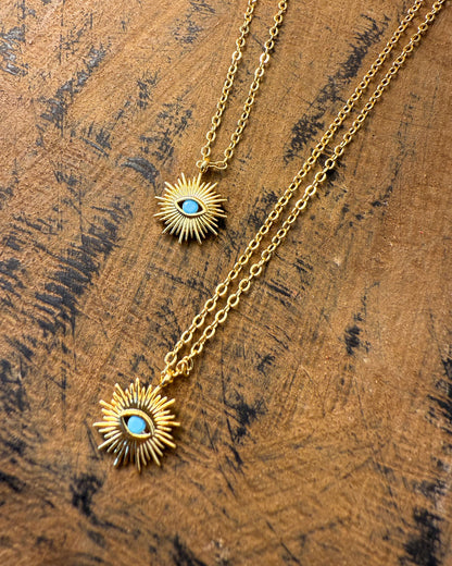 Mediterranean Spirit Duo – Turquoise Horizon & Ocean Guardian Necklaces