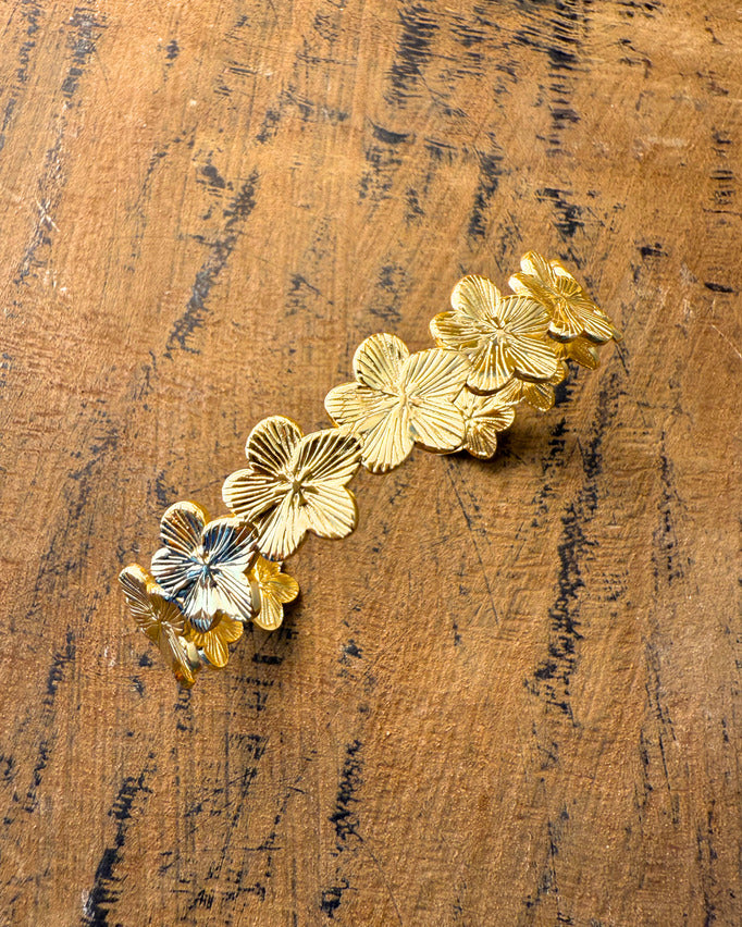 Golden Blossom Set – Floral Ring & Cuff