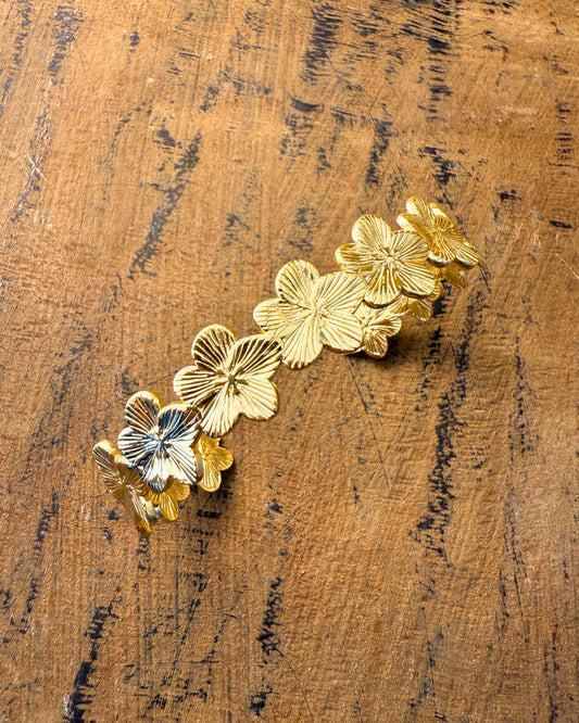Golden Blossom Set – Floral Ring & Cuff