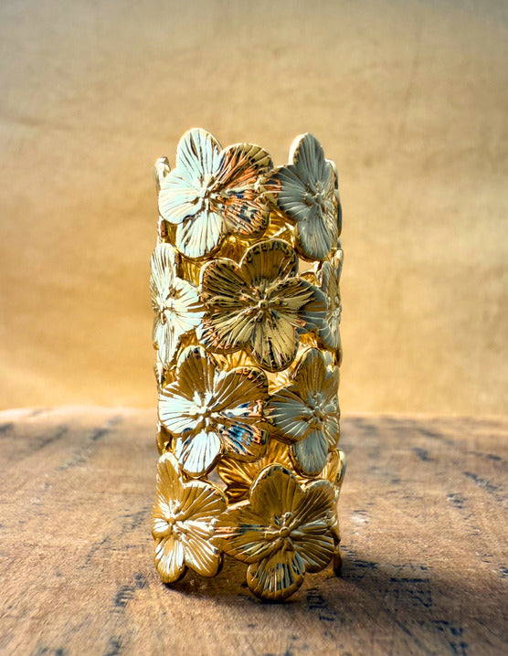 Golden Blossom Set – Floral Ring & Cuff
