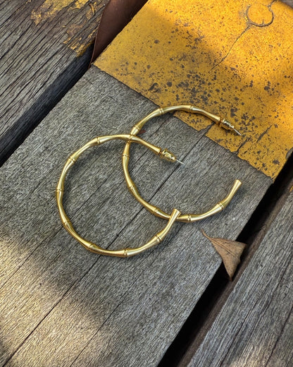 Bamboo Hoop Earrings