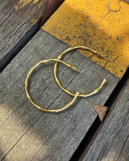 Bamboo Hoop Earrings