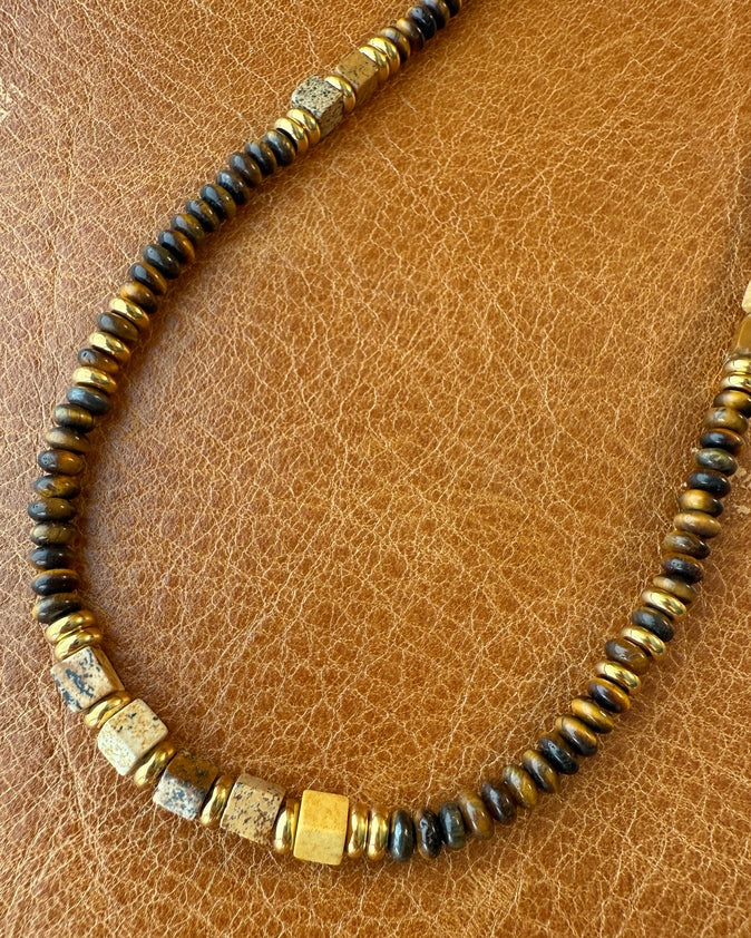 Earth Pulse Necklace – Tiger’s Eye Glow