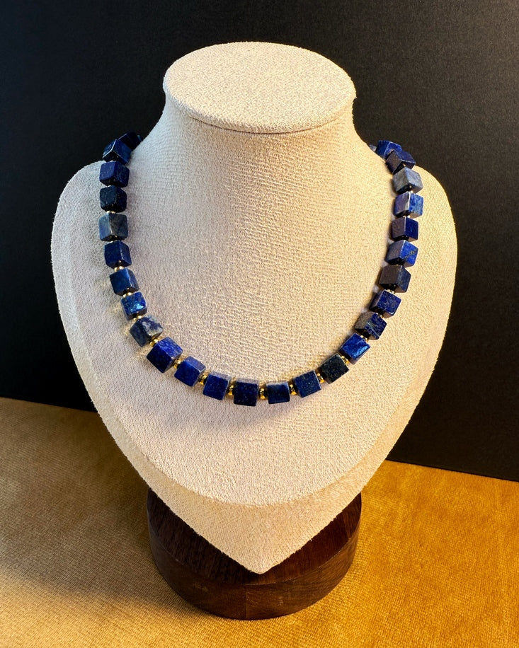 Lapis Cube Power Necklace