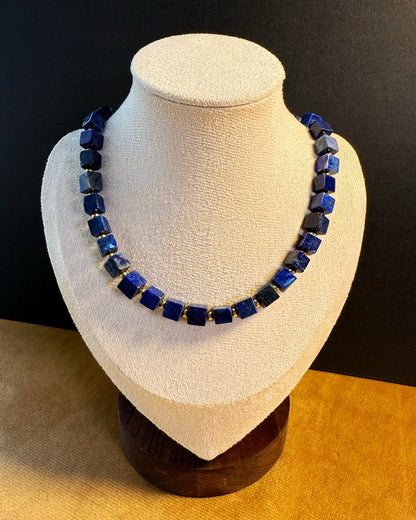Lapis Cube Power Necklace