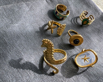Azure Eye Enamel Ring