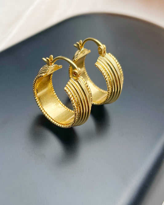 18k Gold Plated Hoop Earring