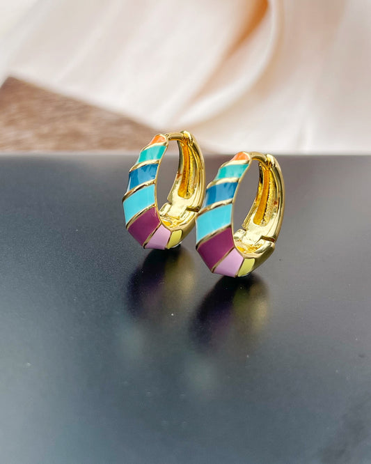 Colourful Spiral Hoop Earrings