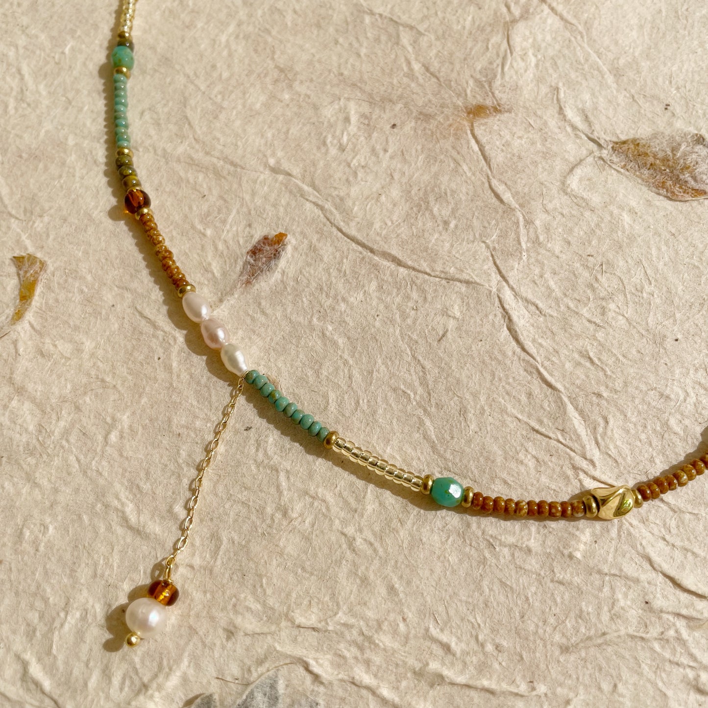 Vintage Dangling Beads Pearl Necklace