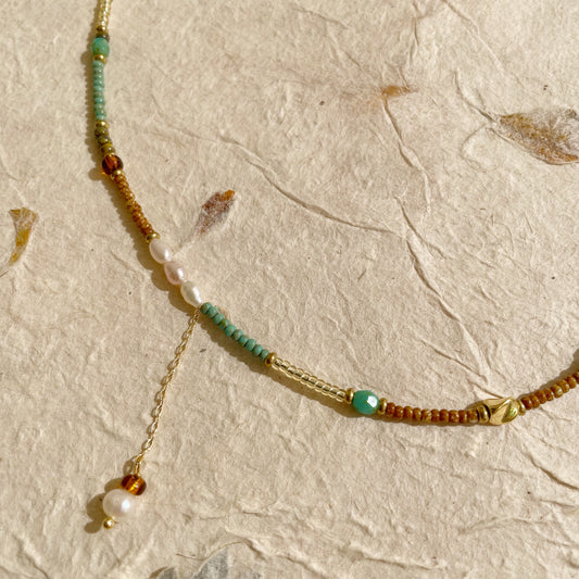 Vintage Dangling Beads Pearl Necklace